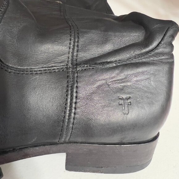 The Frye Company Black Leather Tall Riding Boots Women’s Size 7B - Picture 4 of 14